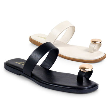 Luxe Stride Indigo Sandals - Cream - Palazzo Couture Online