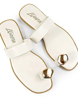 Luxe Stride Indigo Sandals - Cream - women's fashion sandals