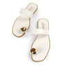Luxe Stride Indigo Sandals - Cream for women - stylish shoes by Palazzo Couture