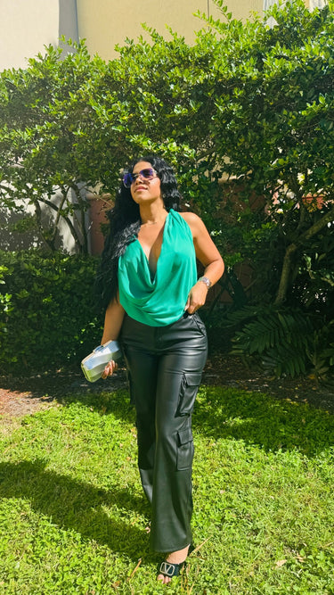 Luxe Utility Cargo Pants - Black - Palazzo Couture Online