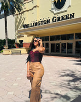 Luxe Utility Cargo Pants - Nude - Palazzo Couture Online