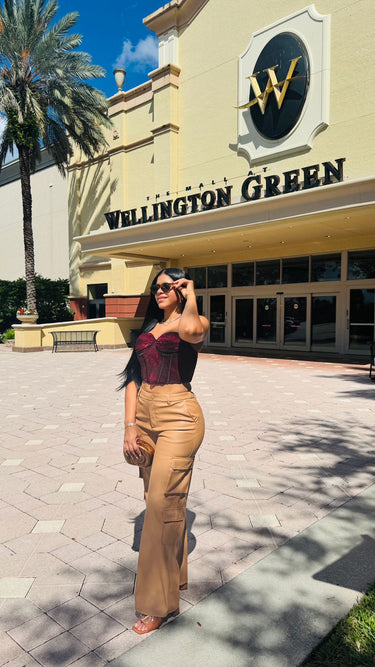 Luxe Utility Cargo Pants - Nude - Palazzo Couture Online