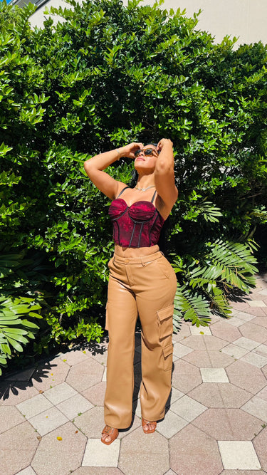 Luxe Utility Cargo Pants - Nude - Palazzo Couture Online