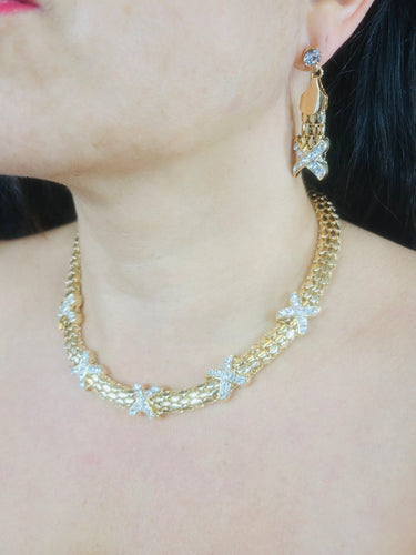 Luxe X - Cross Necklace Set (Gold) - Palazzo Couture Online