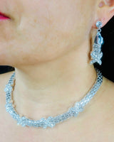 Luxe X - Cross Necklace Set (Silver) - Palazzo Couture Online