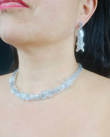 Luxe X-Cross Necklace Set (Silver) - trendy women's jewelry