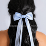 Luxury Double Ribbon Hair Bow (Baby Blue) - Palazzo Couture Online