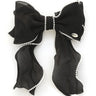 Chic Pearl-Trimmed Bow Barrette
(Black) - front view