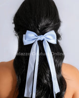 Luxury Double Ribbon Hair Bow  (Baby Blue) - view 2