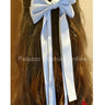 Luxury Double Ribbon Hair Bow  (Baby Blue) - front view