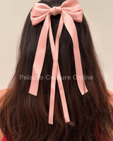 Luxury Double Ribbon Hair Bow (Pink) - Palazzo Couture Online