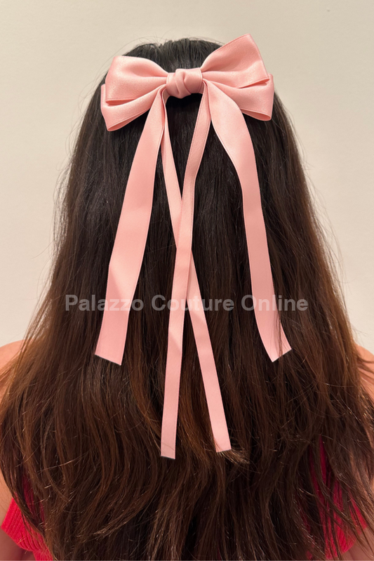 Luxury Double Ribbon Hair Bow (Pink) One Size / Pink