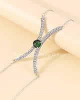 Luxury Sexy Green Crystal Body Chain Body Jewelry - Palazzo Couture Online