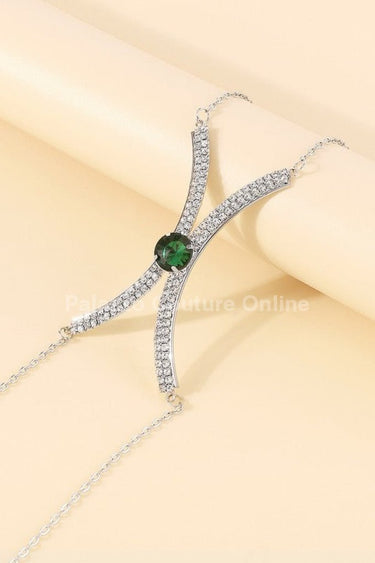 Luxury Sexy Green Crystal Body Chain Body Jewelry - Palazzo Couture Online