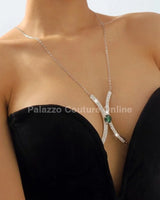 Luxury Sexy Green Crystal Body Chain Body Jewelry for women - fashion jewelry by Palazzo Couture