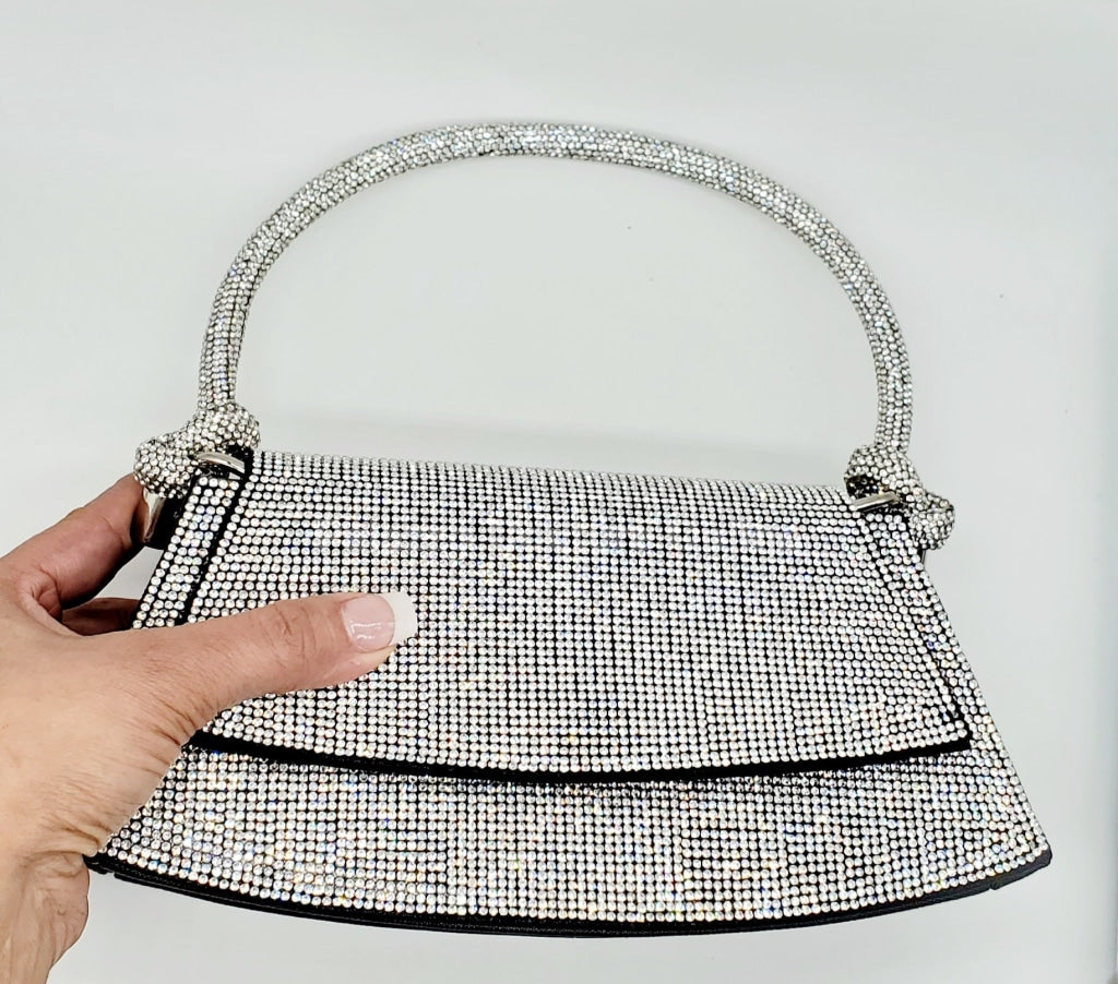 Maddie Rhinestone Black Handbag Hand Bag