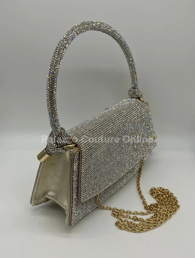Maddie Rhinestone Gold Handbag Hand Bag