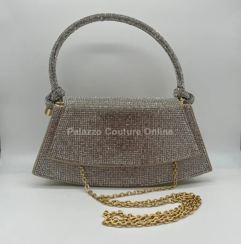Maddie Rhinestone Gold Handbag / One Size Hand Bag