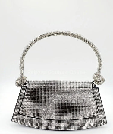 Maddie Rhinestone Handbag (Black) - women's evening clutch