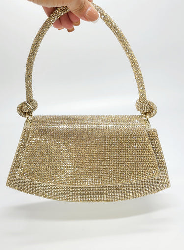 Maddie Rhinestone Handbag (Gold) - Palazzo Couture Online