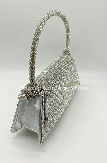 Maddie Rhinestone Handbag (Silver) - Palazzo Couture Online