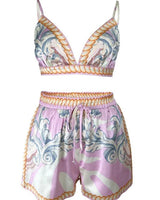 Women's Pink short set matching style back view