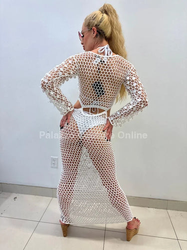 Make You Feel Cover Up Maxi Dress ( White) - tropical resort outfit for women