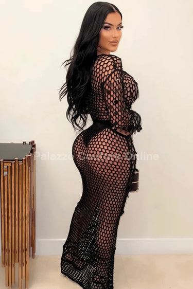 Make You Feel Cover Up Maxi Dress (Black) - women's resort wear and swimwear cover up