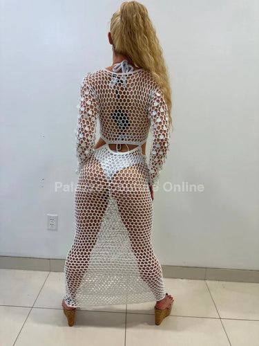 Make You Feel Cover Up Maxi Dress ( White) - chic beach wear by Palazzo Couture