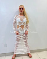 Make You Feel Cover Up Maxi Dress ( White) - stylish beach and pool outfit