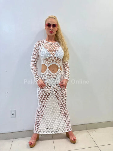 Make You Feel Cover Up Maxi Dress ( White) - stylish beach and pool outfit