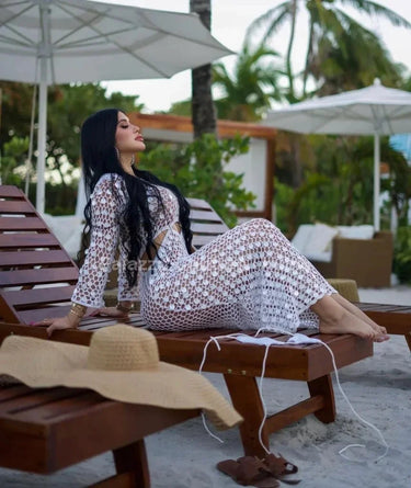 Make You Feel Cover Up Maxi Dress ( White) - elegant pool cover up