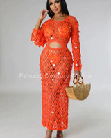 Make You Feel Cover Up Maxi Dress (Orange) - summer beach essential