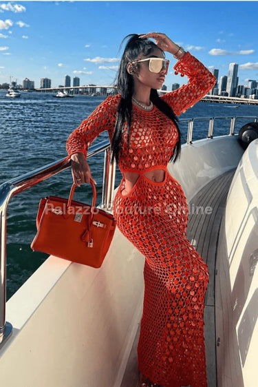 Make You Feel Cover Up Maxi Dress (Orange) for women - beach cover up by Palazzo Couture