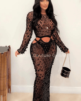 Make You Feel Cover Up Maxi Dress (Black) - Palazzo Couture Online