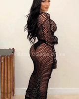 Make You Feel Cover Up Maxi Dress (Black) - Palazzo Couture Online