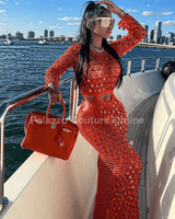 Make You Feel Cover Up Maxi Dress (Orange) - Palazzo Couture Online