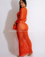 Make You Feel Cover Up Maxi Dress (Orange) - Palazzo Couture Online