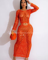 Make You Feel Cover Up Maxi Dress (Orange) - Palazzo Couture Online
