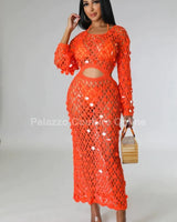 Make You Feel Cover Up Maxi Dress (Orange) - Palazzo Couture Online