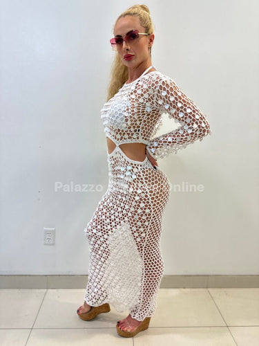 Make You Feel Cover Up Maxi Dress ( White) - Palazzo Couture Online