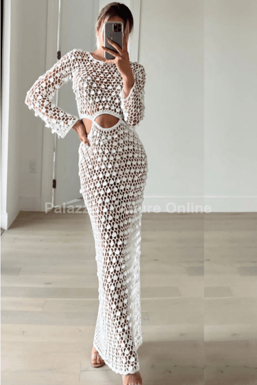 Make You Feel Cover Up Maxi Dress ( White) - Palazzo Couture Online