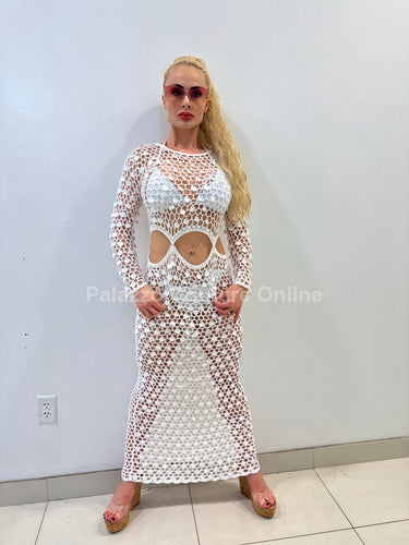 Make You Feel Cover Up Maxi Dress ( White) - Palazzo Couture Online
