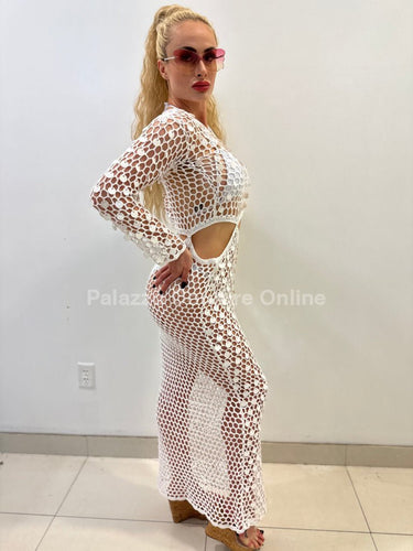 Make You Feel Cover Up Maxi Dress ( White) - Palazzo Couture Online