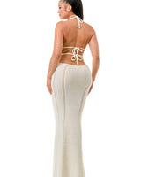 Malibu Crochet Cover Up Maxi Dress (White) - Palazzo Couture Online