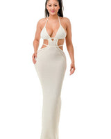 Malibu Crochet Cover Up Maxi Dress (White) - Palazzo Couture Online