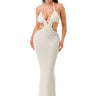 Malibu Crochet Cover Up Maxi Dress (White) - front view