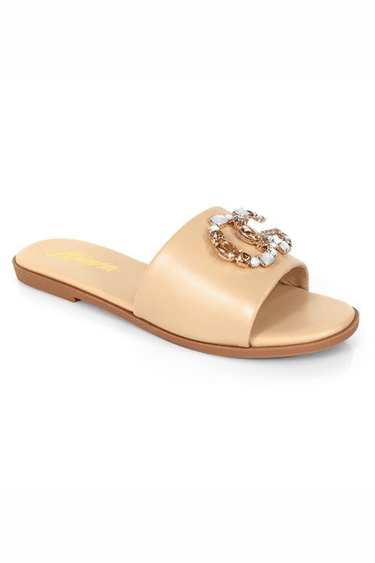 Mandy Elegant Jewel Slide Sandals - Palazzo Couture Online