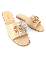 Mandy Elegant Jewel Slide Sandals - comfortable summer shoes for women