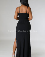 Marcia Glam Maxi Dress (Black) - Palazzo Couture Online